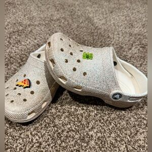 Kids Glitter Crocs with Fun Charms